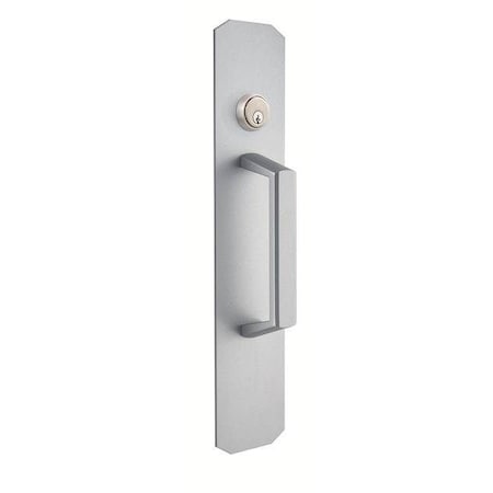 Dormakaba Dormakaba Commercial Hardware Night Latch Escutcheon Pull Trim Less Cylinder Satin Chrome Finish QET175626LC